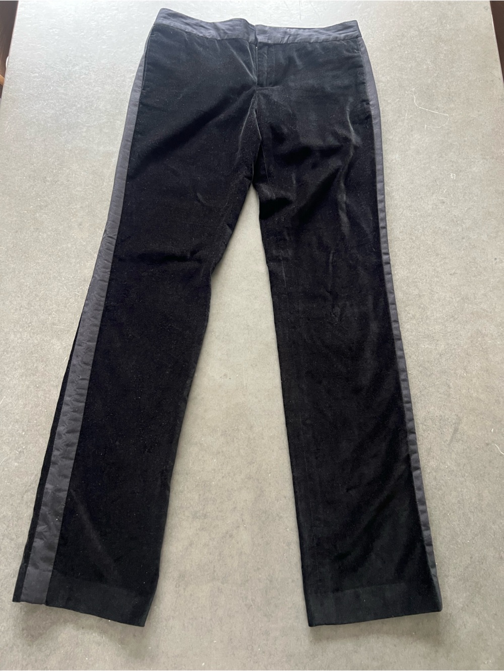 Armani Exchange Black Velvet Tuxedo  Trousers with Satin Trim